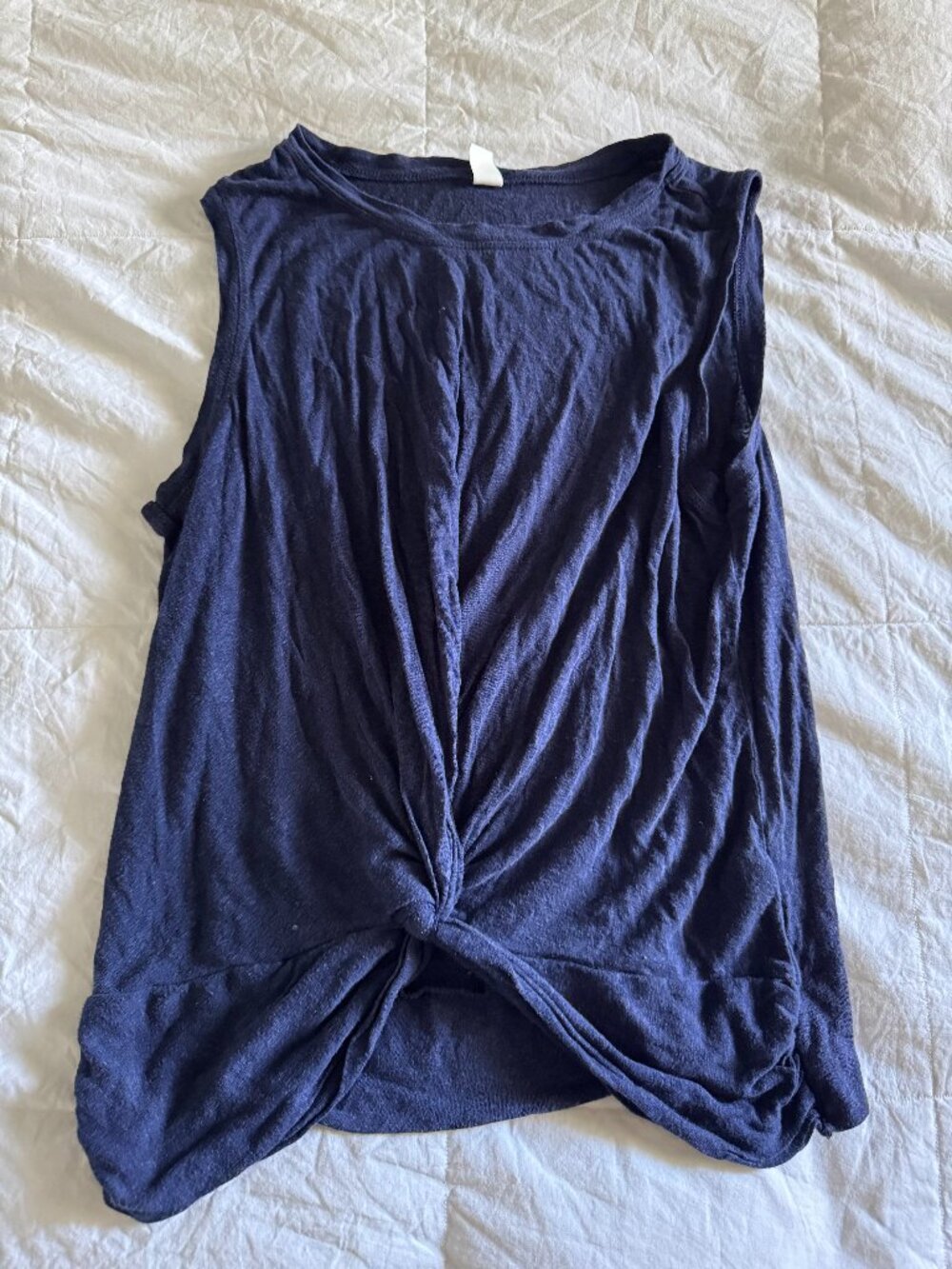 BP Navy Twist Front Sleeveless Top Size Small